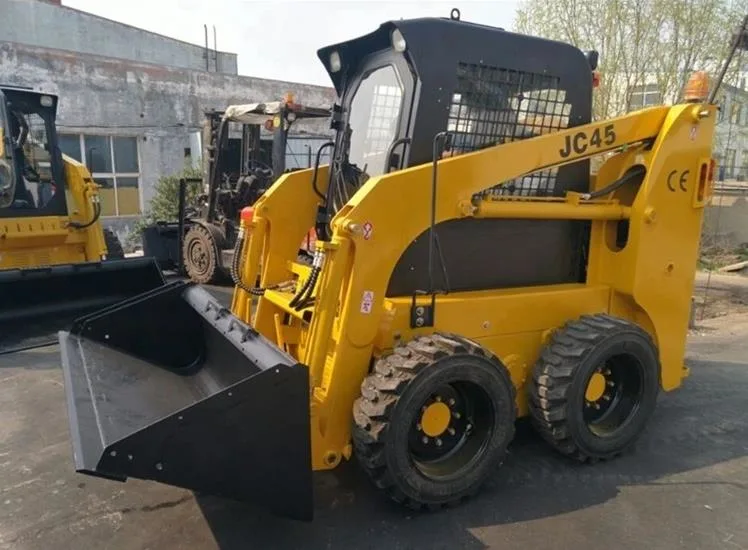 China Cheap Wheel Loader 50HP Jc45 Mini Loader Skid Steer with Forklift/Excavators/Backhoe/Bulldozer for Sale