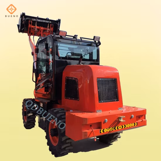 Europe petit/mini compact 4RM tracteur articulé avant 1 tonne/1,5 tonne/2 tonnes chargeuses sur pneus à flèche télescopique pour l'agriculture/construction/jardinage